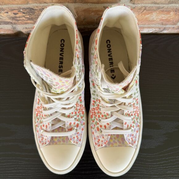 Chuck Taylor All Star‎ Move Things To Grow. Platform High Top. Floral. Sz 10.5 - Picture 5 of 11